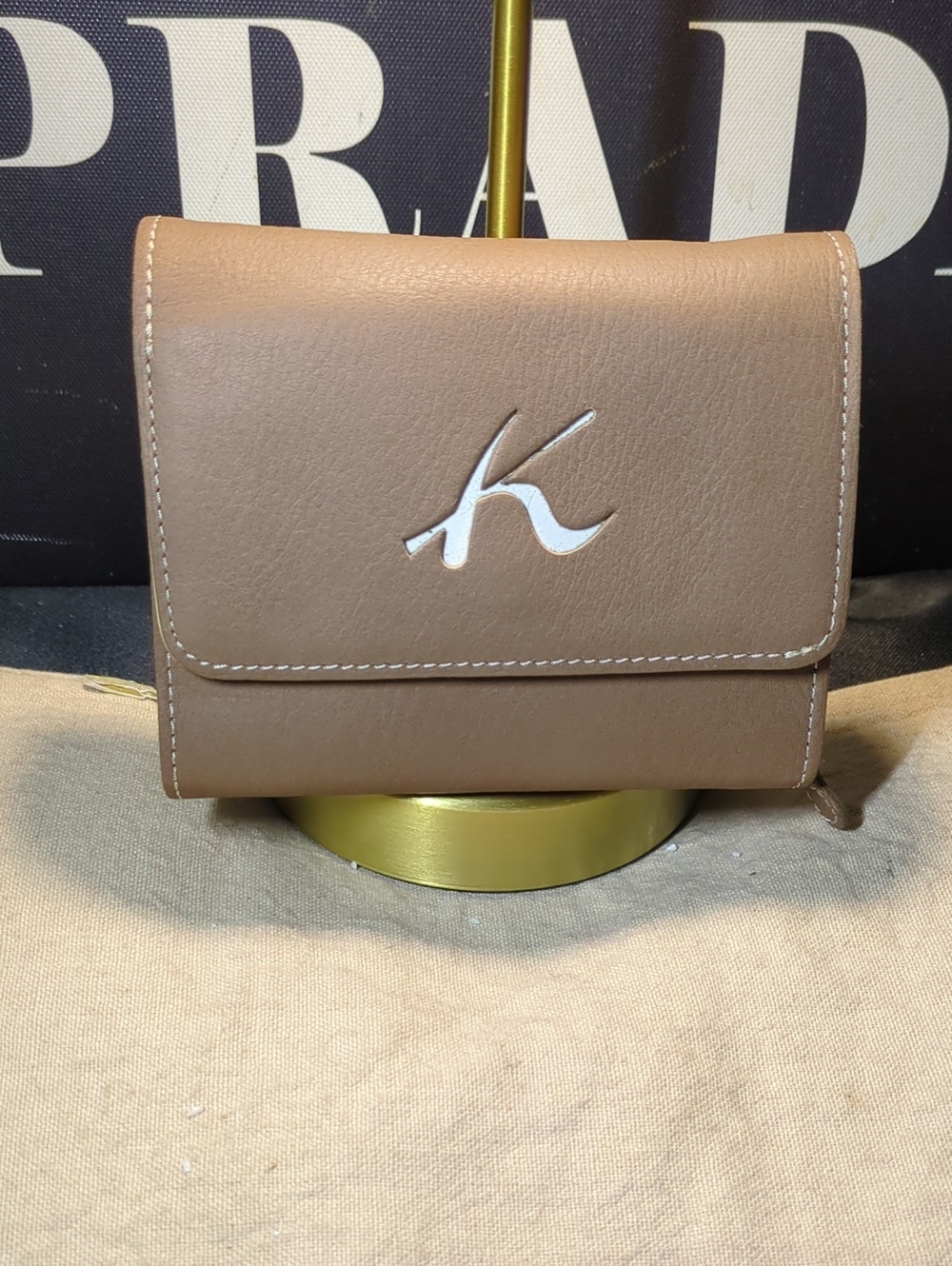 Kitamura Motomachi Leather Wallet -Sand Beige Accordion Bi-fold NOW ONLY $90